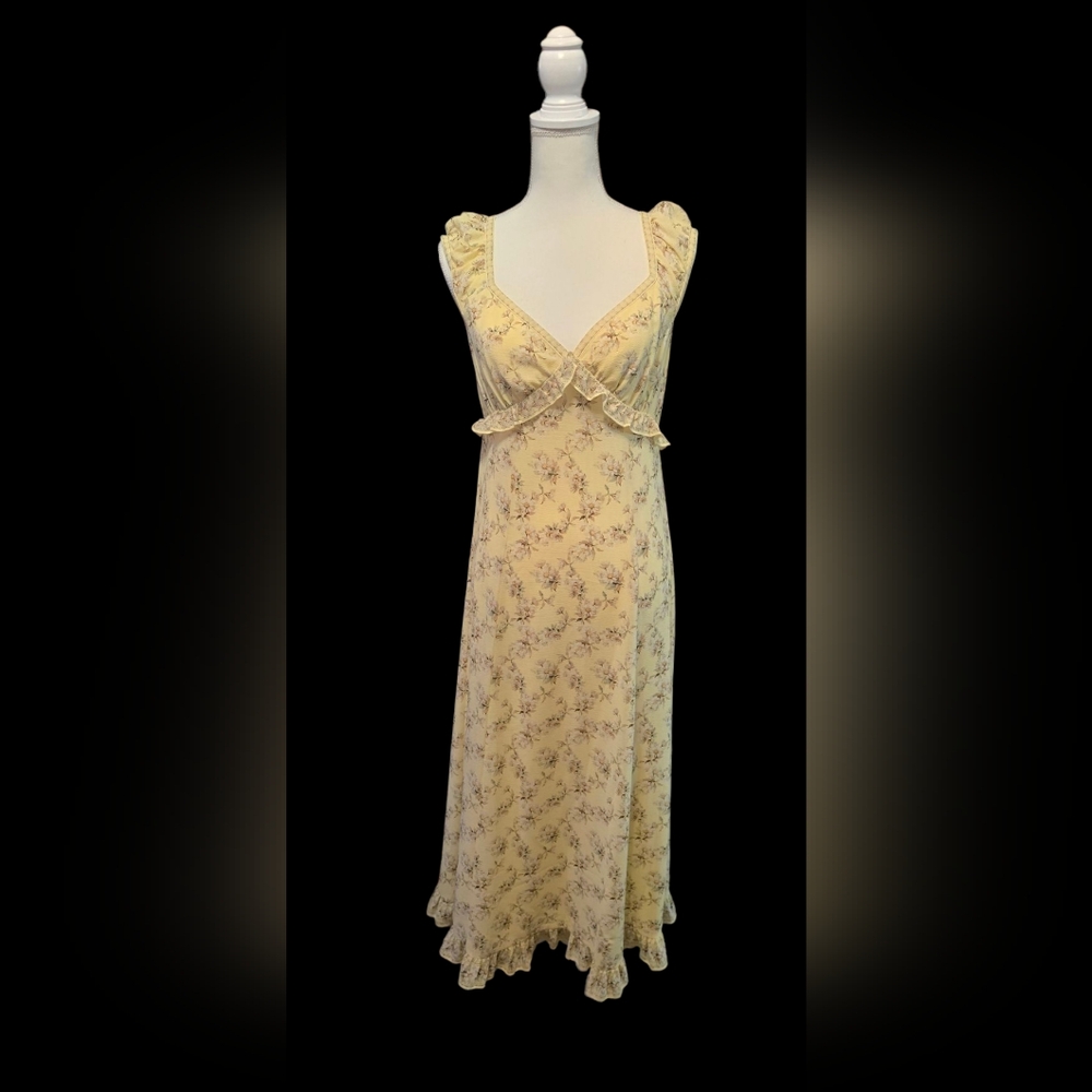 Max Studio Yellow Floral Maxi Dress